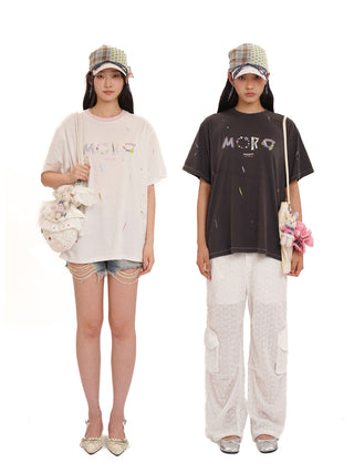 [MOROMORO] splash ink tee