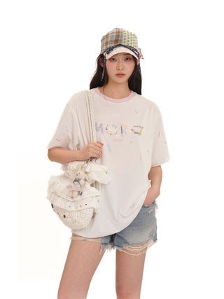 [MOROMORO] splash ink tee
