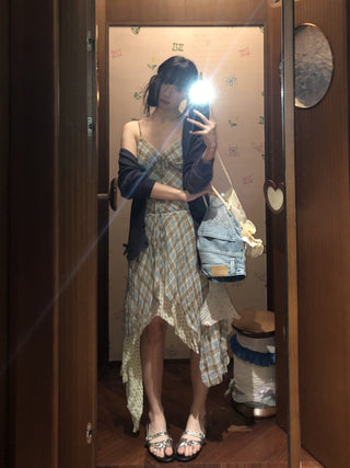 [MOROMORO] layered strap dress