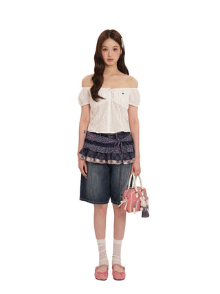 [MOROMORO] lace cardigan top