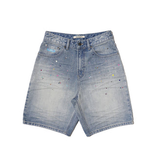 [MOROMORO] rhinestone denim pants