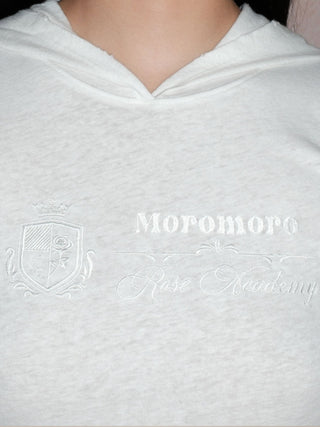[MOROMORO] embroidered hoodie top