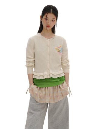 [MOROMORO] ribbon knit cardigan