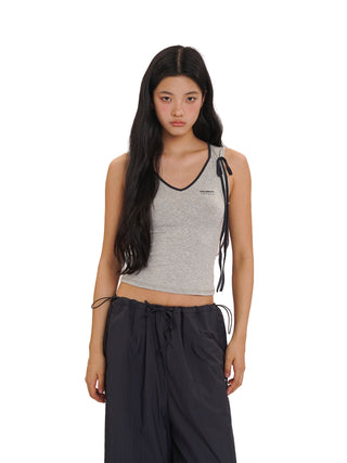 [MOROMORO] bow lace camisole