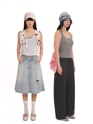 [MOROMORO] lace lazy camisole