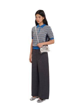 [MOROMORO] striped polo top