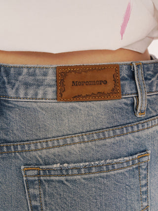 [MOROMORO] denim short shorts