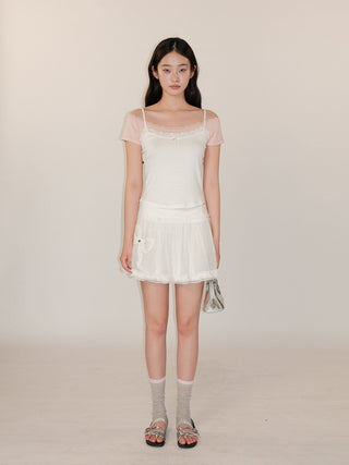 [MOROMORO] lace cute tee