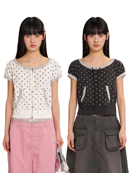 [MOROMORO] distressed off-shoulder