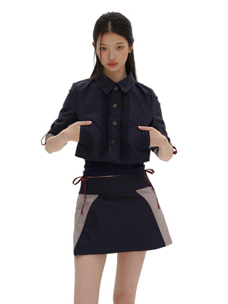 [MOROMORO] split nylon skirt