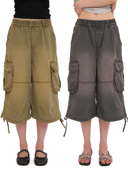 [MOROMORO] tooling cropped trousers