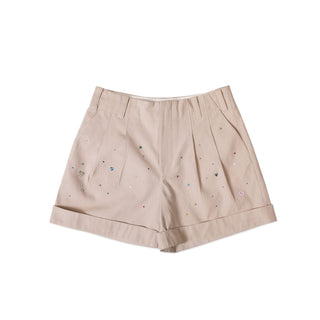 [MOROMORO] rhinestone wide shorts