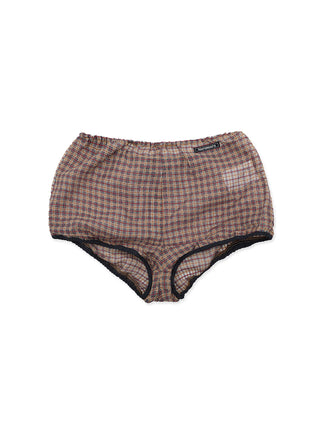 [MOROMORO] plaid slit skirt