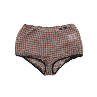 [MOROMORO] plaid slit skirt