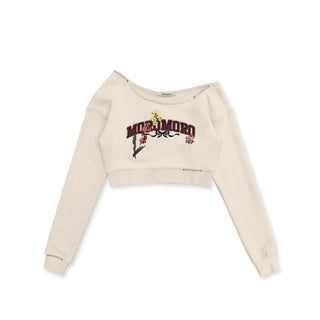 [MOROMORO] cotton off-shoulder sweater