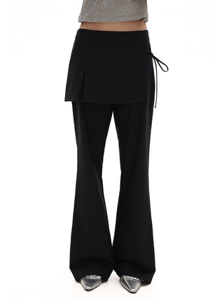 [MOROMORO] bandage wide pants