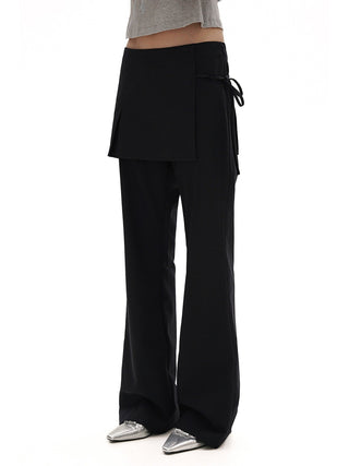 [MOROMORO] bandage wide pants