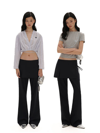 [MOROMORO] bandage wide pants