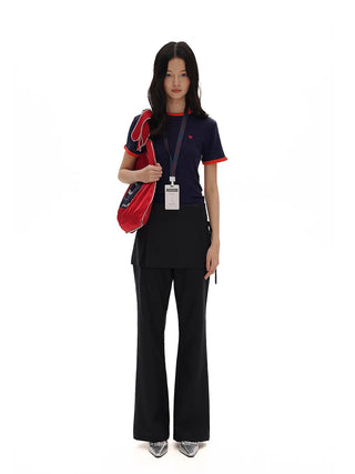 [MOROMORO] bandage wide pants