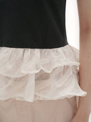 [MOROMORO] plaid lace top