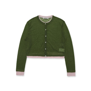[MOROMORO] contrast knit cardigan
