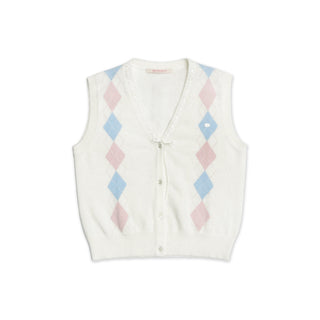 [MOROMORO] rhombus lace vest