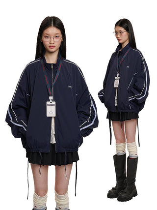 [MOROMORO] patchwork sports suit