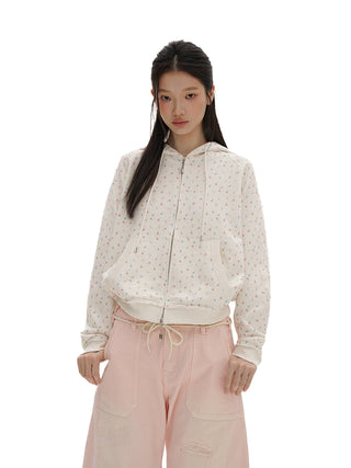 [MOROMORO] rabbit floral sweater