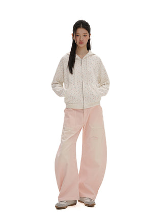 [MOROMORO] rabbit floral sweater