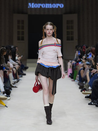 [MOROMORO] wool bow skirt