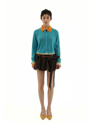 [MOROMORO] wool bow skirt