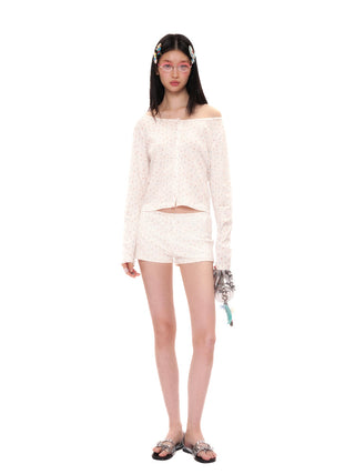 [MOROMORO] rabbit lace shorts