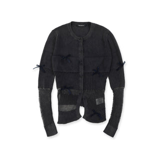 [MOROMORO] bow knit cardigan