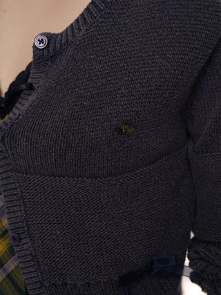 [MOROMORO] bow knit cardigan