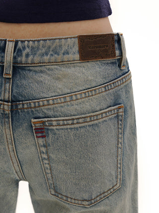 [MOROMORO] flared denim trousers