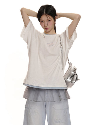 [MOROMORO] linen transparent tee