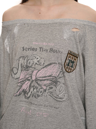 [MOROMORO] bow graffiti shirt