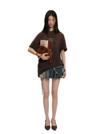 [MOROMORO] detachable denim skirt