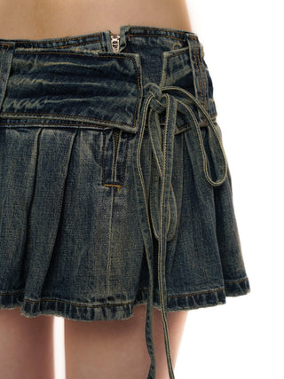 [MOROMORO] detachable denim skirt