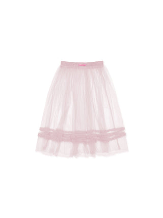 [MOROMORO] transparent mesh skirt