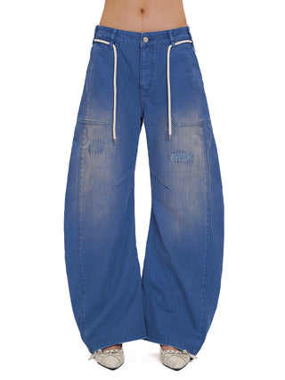 [MOROMORO] french blue trousers
