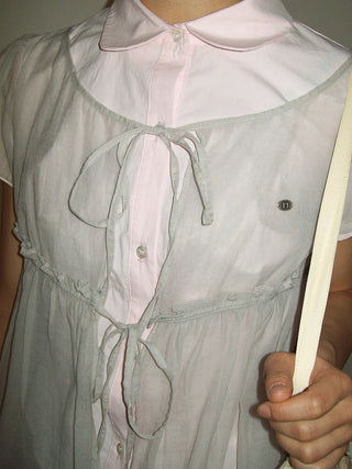 [MOROMORO] cotton lace shirt