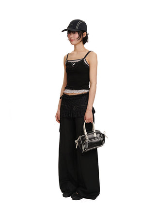 [MOROMORO] dots lace camisole