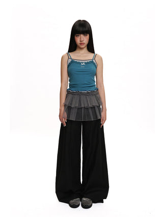 [MOROMORO] dots lace camisole