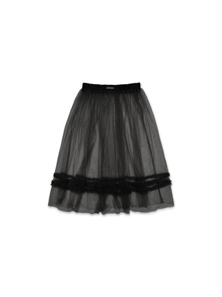 [MOROMORO] transparent mesh skirt