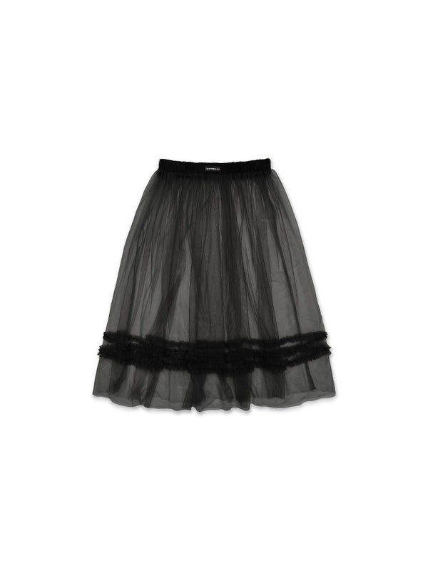 [MOROMORO] transparent mesh skirt