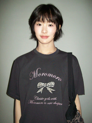 [MOROMORO] leopard print tee