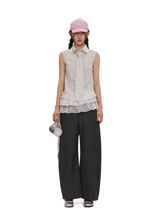 [MOROMORO] detachable sleeveless vest