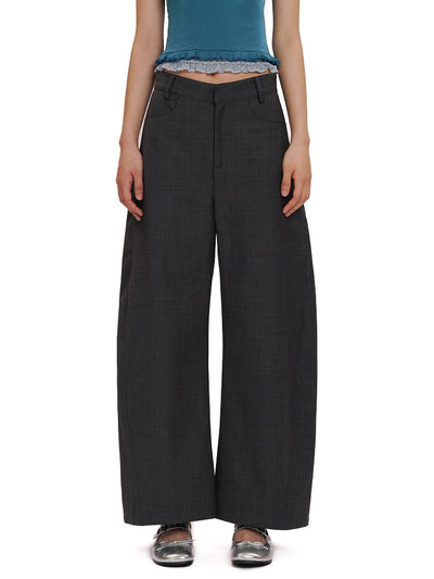 [MOROMORO] plaid wide pants