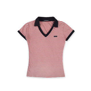 [MOROMORO] striped polo top